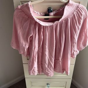 Pink off the shoulder top. Size M